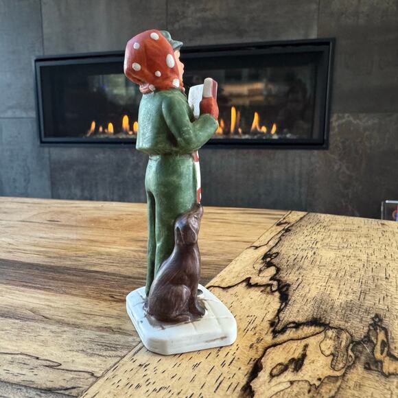 1979 Vintage Norman Rockwell Boy Singing Christmas Carols w/ Dog Figure, NR 203 - Picture 6 of 11